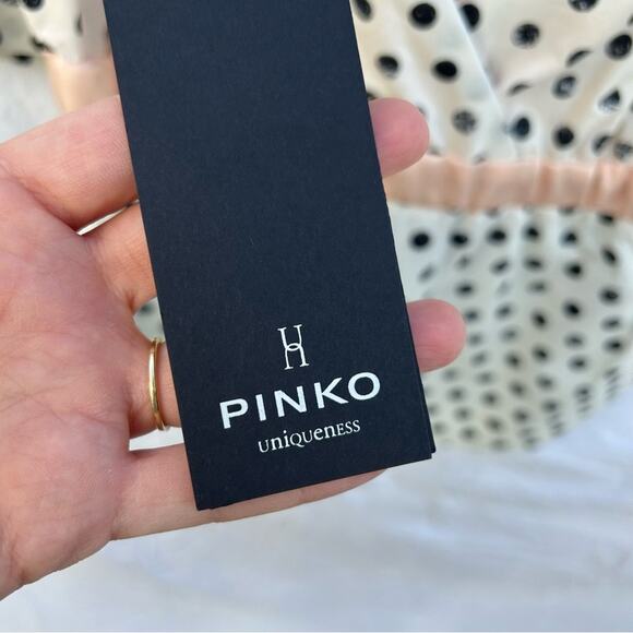 NWT Pinko Black and White Polka Dot Pajama Set Shorts and Tank Size 2 - Picture 3 of 16